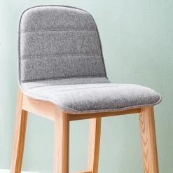 Mørteens Chaises de bar Burghead (lot de 2) - Tissu / Frêne massif - Gris / Frêne -Meubles de salle à manger Soldes Magasin 1000223468 210430 11442700014 DETAILS P000000001000223468