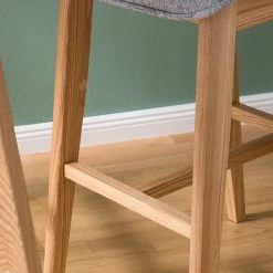 Mørteens Chaises de bar Burghead (lot de 2) - Tissu / Frêne massif - Gris / Frêne -Meubles de salle à manger Soldes Magasin 1000223468 210430 11442700015 DETAILS P000000001000223468