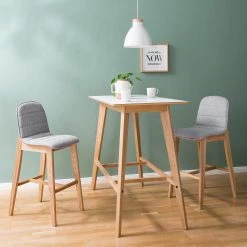 Mørteens Chaises de bar Burghead (lot de 2) - Tissu / Frêne massif - Gris / Frêne -Meubles de salle à manger Soldes Magasin 1000223468 210430 11442700024 DETAILS P000000001000223468