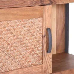 Ars manufacti Buffet haut Leyma - Rotin / Acacia massif - Acacia / Anthracite -Meubles de salle à manger Soldes Magasin 1000223472 200826 12351700025 DETAILS P000000001000223472