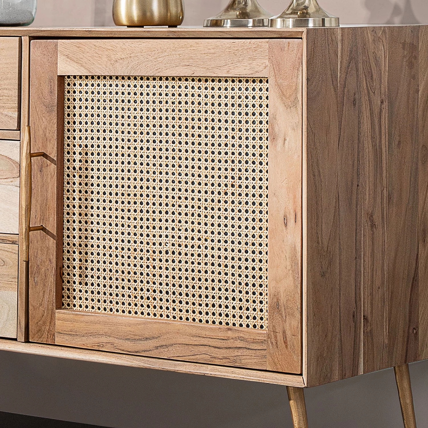 Ars manufacti Commode Bowdon - Cannage / Acacia massif / Acacia / Doré 6 Ars manufacti Commode Bowdon - Cannage / Acacia massif / Acacia / Doré – Image 6