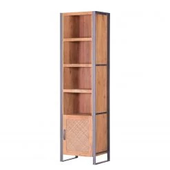 Ars manufacti Étagère Leyma II - Rotin / Acacia massif - Acacia / Anthracite