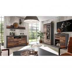 Red Living Buffet Buzan - Imitation bois recyclé / Anthracite -Meubles de salle à manger Soldes Magasin 1000223919 200828 15453400093 MOOD DETAILS P000000001000223919 mood