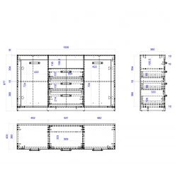 Red Living Buffet Buzan - Imitation bois recyclé / Anthracite -Meubles de salle à manger Soldes Magasin 1000223919 210202 14163000006 SKETCH DETAILS P000000001000223919 sketch