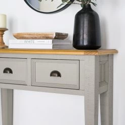Maison Belfort Console Lavalle - Partiellement en pin massif - Pin / Gris clair -Meubles de salle à manger Soldes Magasin 1000224193 210818 13565700003 DETAILS P000000001000224193