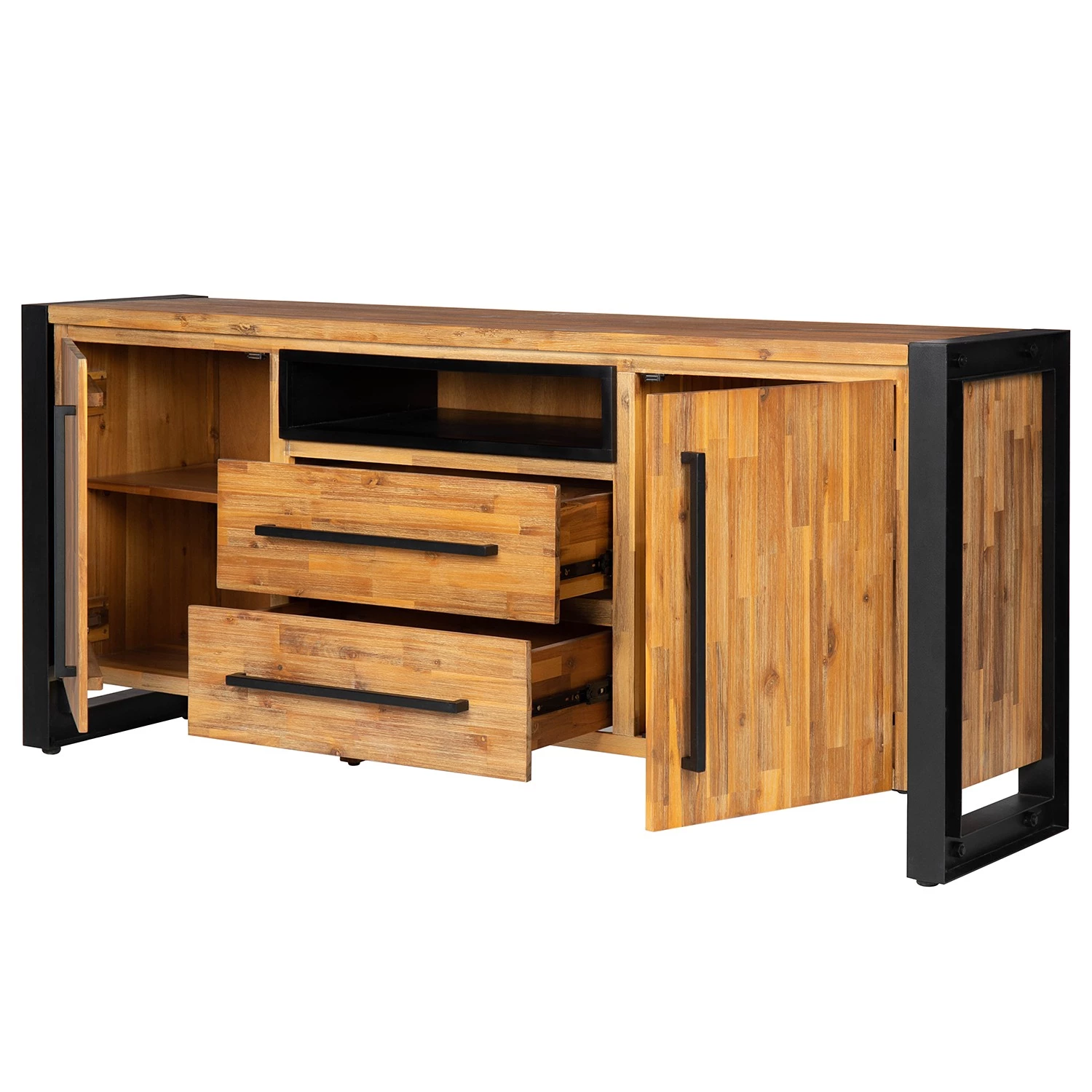 Ars manufacti Buffet Urban Industry I - Partiellement en acacia massif / Métal - Acacia / Noir 10 Ars manufacti Buffet Urban Industry I - Partiellement en acacia massif / Métal - Acacia / Noir – Image 10