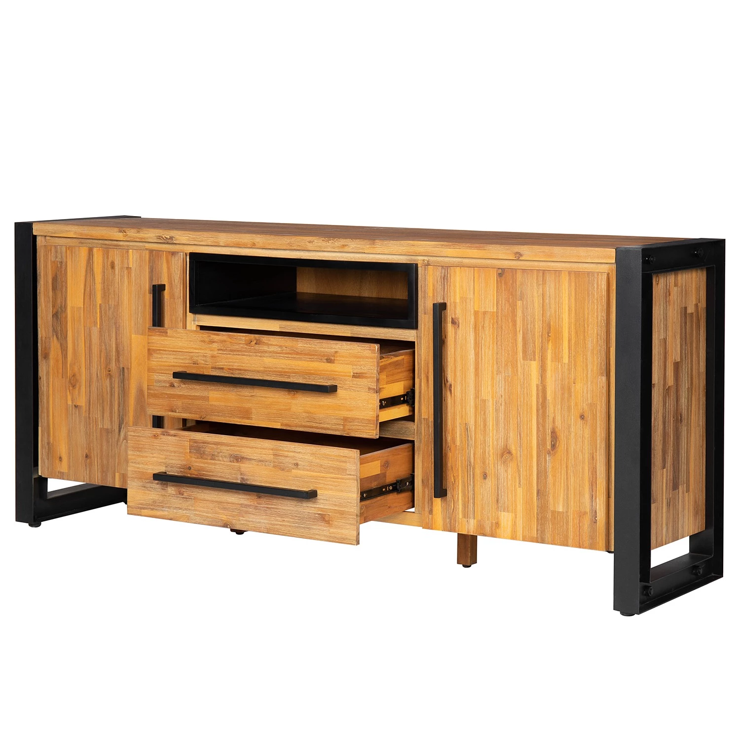 Ars manufacti Buffet Urban Industry I - Partiellement en acacia massif / Métal - Acacia / Noir 11 Ars manufacti Buffet Urban Industry I - Partiellement en acacia massif / Métal - Acacia / Noir – Image 11
