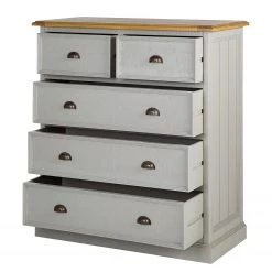 Maison Belfort Commode Lavalle II - Partiellement en pin massif - Pin / Gris clair -Meubles de salle à manger Soldes Magasin 1000224203 210623 13275600010 DETAILS P000000001000224203