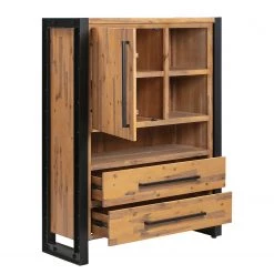 Ars manufacti Buffet haut Urban Industry II - Partiellement en acacia massif / Métal - Acacia / Noir -Meubles de salle à manger Soldes Magasin 1000224211 210715 13172400003 DETAILS P000000001000224211