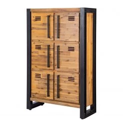 Ars manufacti Buffet haut Urban Industry I - Partiellement en acacia massif / Métal - Acacia / Noir