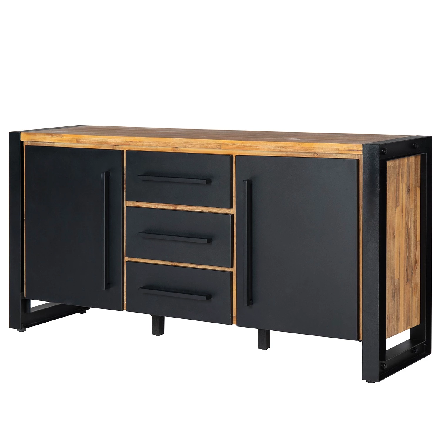 Ars manufacti Buffet Urban Industry IV - Partiellement en acacia massif / Métal - Acacia / Noir 1 Ars manufacti Buffet Urban Industry IV - Partiellement en acacia massif / Métal - Acacia / Noir