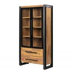Ars manufacti Vitrine Urban Industry - Partiellement en acacia massif / Métal - Acacia / Noir