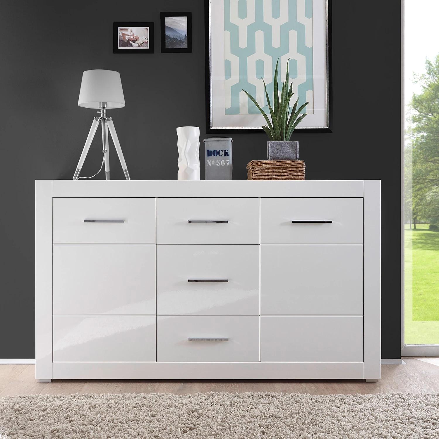 Loftscape Buffet Bricktown II - Blanc brillant / Blanc mat 3 Loftscape Buffet Bricktown II - Blanc brillant / Blanc mat – Image 3