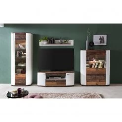 Fredriks Tablette murale Karlsburg - Blanc brillant / Imitation bois recyclé -Meubles de salle à manger Soldes Magasin 1000224468 200902 06402000025 MOOD DETAILS P000000001000224468 mood