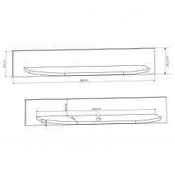 Fredriks Tablette murale Karlsburg - Blanc brillant / Imitation bois recyclé -Meubles de salle à manger Soldes Magasin 1000224468 200902 06402200028 SKETCH DETAILS P000000001000224468 sketch