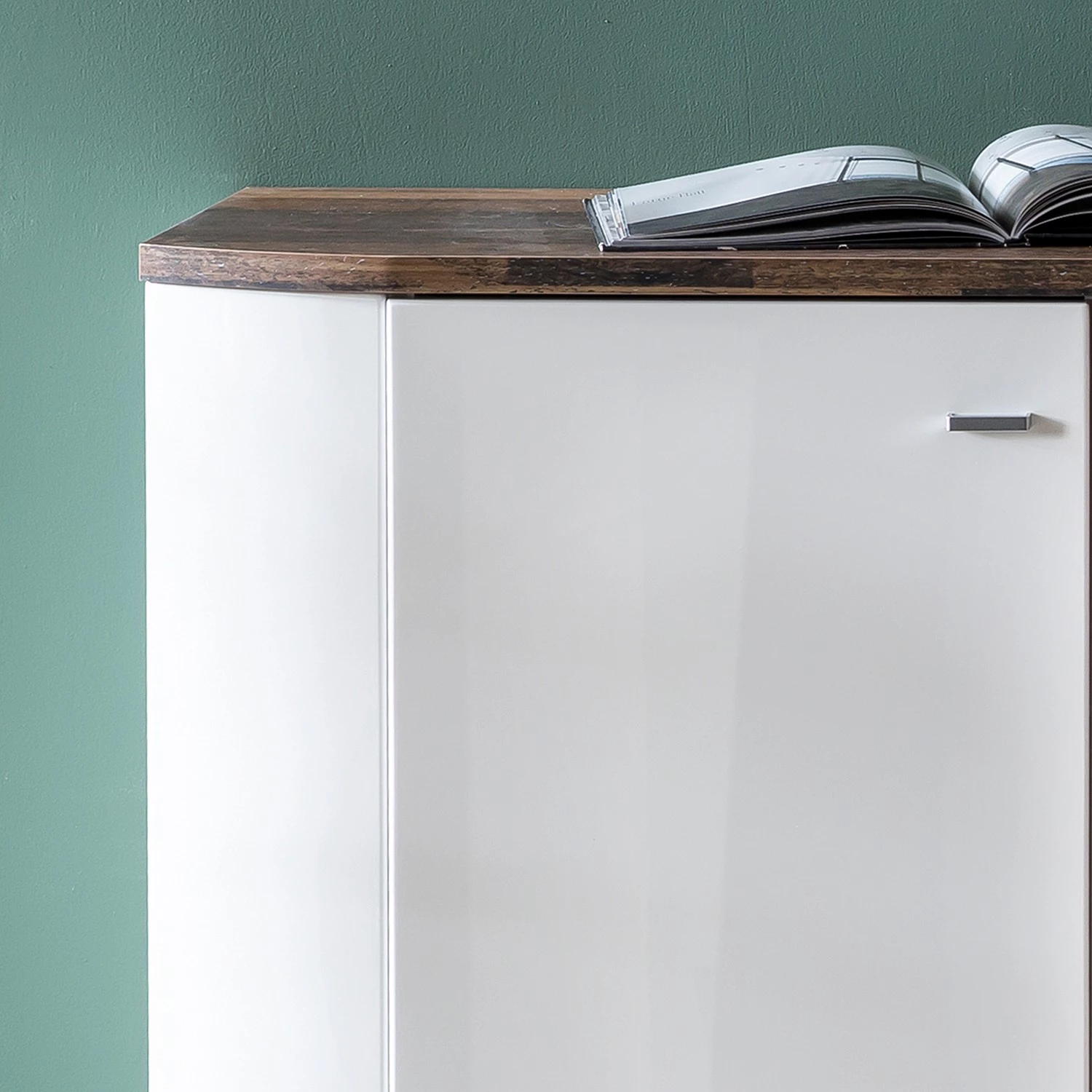 Fredriks Buffet Karlsburg - Blanc brillant / Imitation bois recyclé 5 Fredriks Buffet Karlsburg - Blanc brillant / Imitation bois recyclé – Image 5