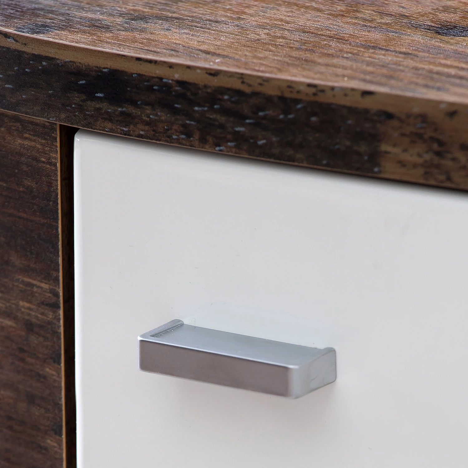 Fredriks Buffet Karlsburg - Blanc brillant / Imitation bois recyclé 10 Fredriks Buffet Karlsburg - Blanc brillant / Imitation bois recyclé – Image 10