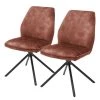 Fredriks Chaises capitonnées Oaklawn (lot de 2) - Marron rouille