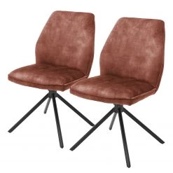 Fredriks Chaises capitonnées Oaklawn (lot de 2) - Marron rouille