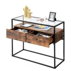 Red Living Console Cottage Hill - Verre / Métal - Marron / Noir -Meubles de salle à manger Soldes Magasin 1000225819 200914 06124300083 DETAILS P000000001000225819