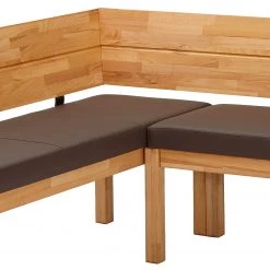 Schösswender Banc d’angle Roberto I - Imitation cuir / Duramen de hêtre massif - Marron foncé / Duramen de hêtre -Meubles de salle à manger Soldes Magasin 1000225966 200923 06251000089 DETAILS P000000001000225966