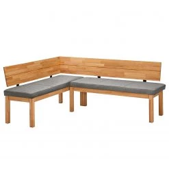 Schösswender Banc d’angle Roberto II - Microfibre / Duramen de hêtre massif - Gris / Duramen de hêtre