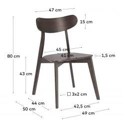 Norrwood Chaises Sakyla (lot de 2) - Frêne foncé -Meubles de salle à manger Soldes Magasin 1000225984 200917 06364100039 SKETCH DETAILS P000000001000225984 sketch
