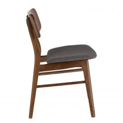 Norrwood Chaises Varkaus II (lot de 2) - Tissu /Placage noyer et hévéa massif - Gris / Noyer -Meubles de salle à manger Soldes Magasin 1000225987 200917 06365000057 DETAILS P000000001000225987