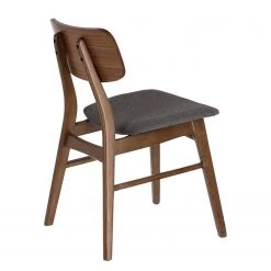 Norrwood Chaises Varkaus II (lot de 2) - Tissu /Placage noyer et hévéa massif - Gris / Noyer -Meubles de salle à manger Soldes Magasin 1000225987 200917 06365000058 DETAILS P000000001000225987