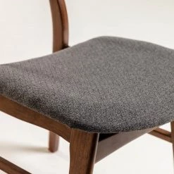 Norrwood Chaises Varkaus II (lot de 2) - Tissu /Placage noyer et hévéa massif - Gris / Noyer -Meubles de salle à manger Soldes Magasin 1000225987 200917 06365100059 DETAILS P000000001000225987