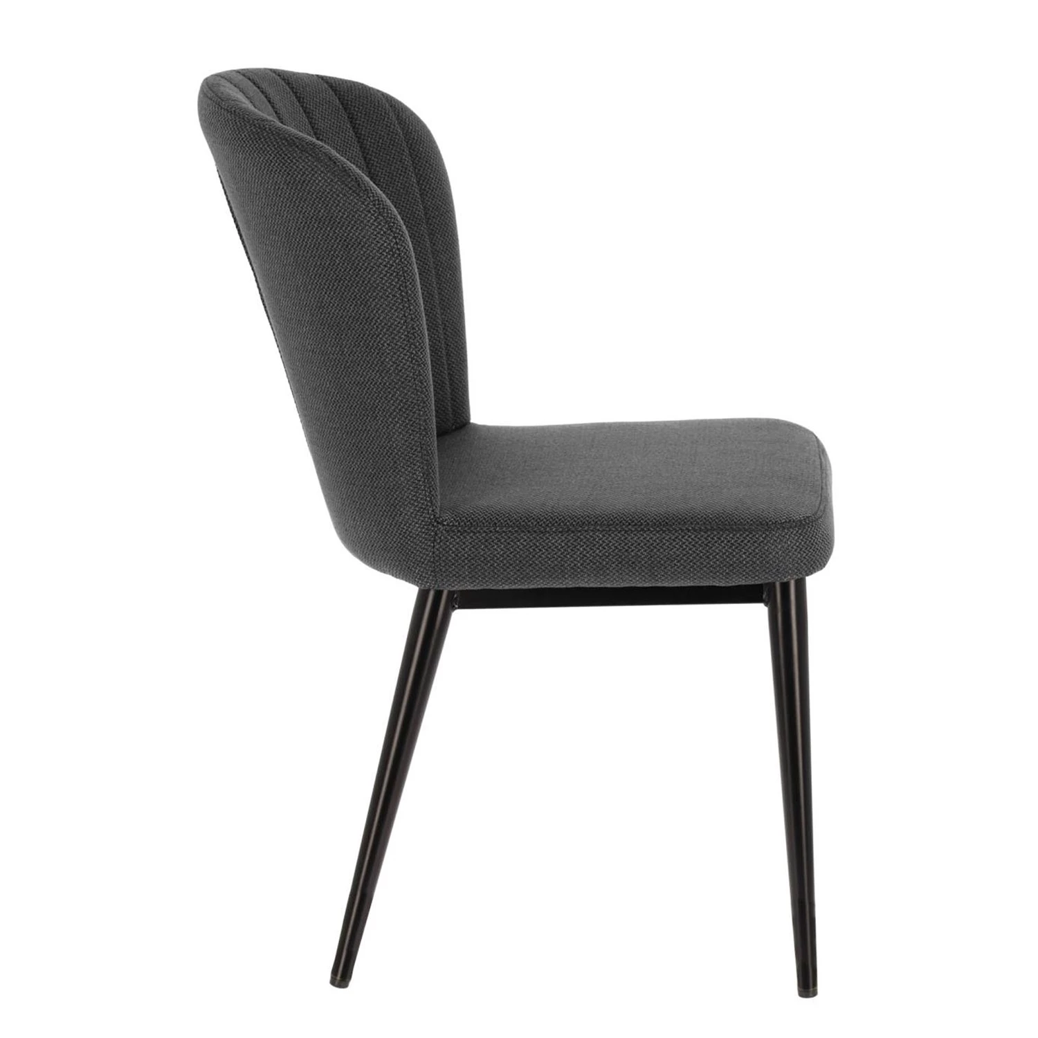 Jack & Alice Chaises capitonnées Palm City (lot de 2) - Tissu / Acier - Gris foncé 4 Jack & Alice Chaises capitonnées Palm City (lot de 2) - Tissu / Acier - Gris foncé – Image 4