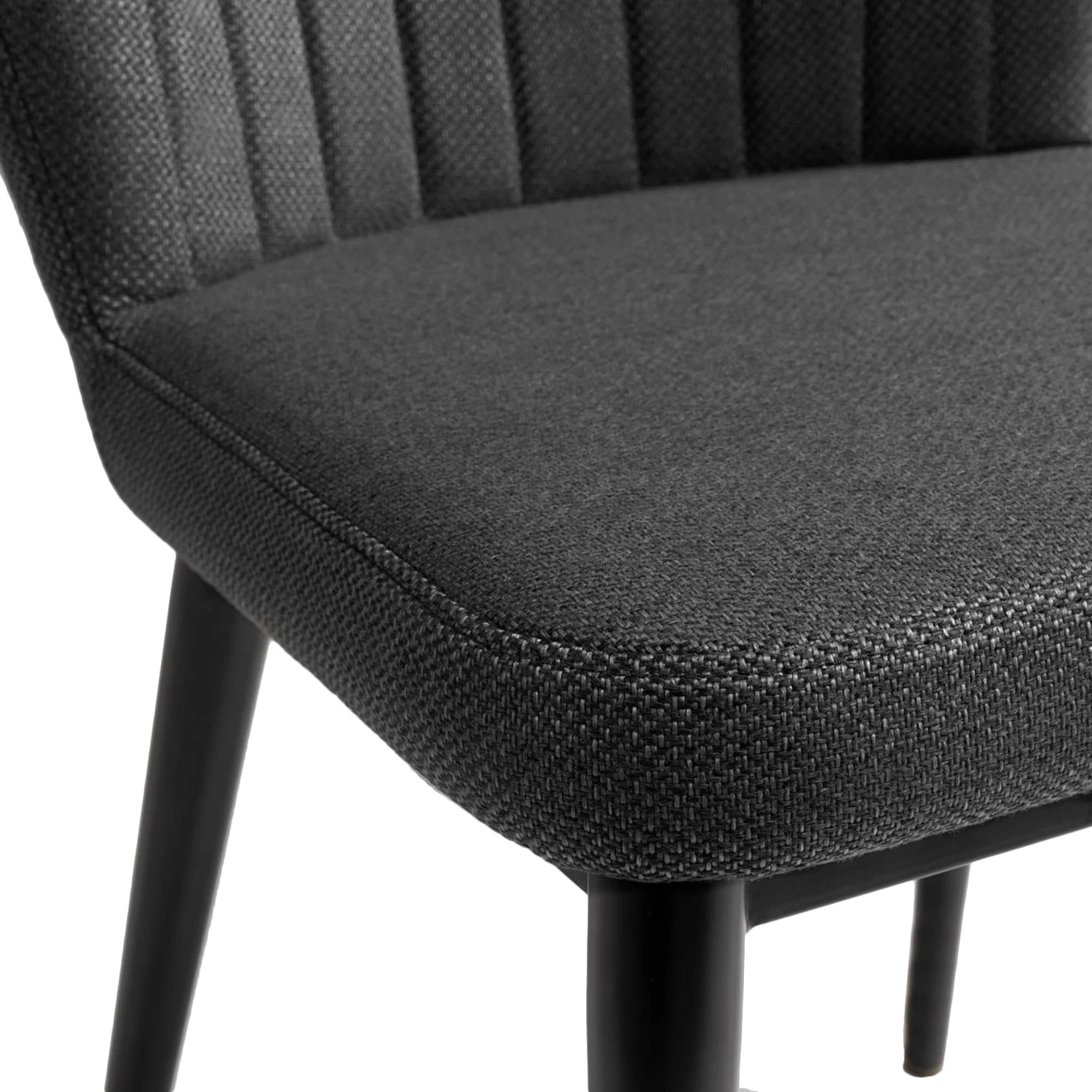 Jack & Alice Chaises capitonnées Palm City (lot de 2) - Tissu / Acier - Gris foncé 6 Jack & Alice Chaises capitonnées Palm City (lot de 2) - Tissu / Acier - Gris foncé – Image 6