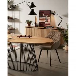 Norrwood Table Kooskia II - Manguier massif / Fer - Manguier / Noir -Meubles de salle à manger Soldes Magasin 1000226004 200917 06382200209 DETAILS P000000001000226004