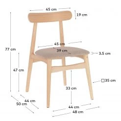 Norrwood Chaises Apukka (lot de 2) - Tissu / Hévéa massif - Sahara 17 Norrwood Chaises Apukka (lot de 2) - Tissu / Hévéa massif - Sahara -Meubles de salle à manger Soldes Magasin 1000226015 200917 06391200268 SKETCH DETAILS P000000001000226015 sketch