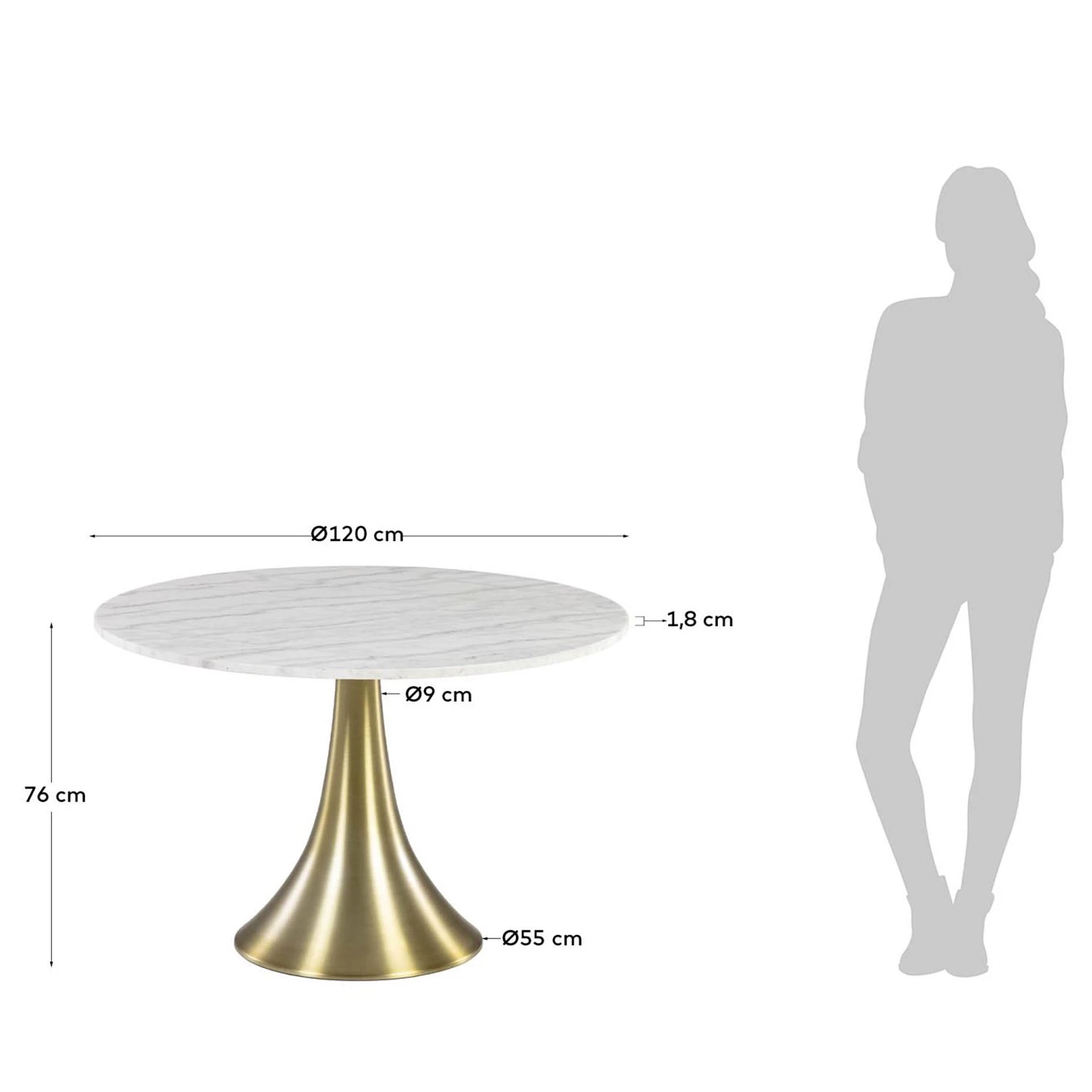 Jack & Alice Table Saint Ive - Marbre / Acier et aluminium - Marbre blanc / Doré 4 Jack & Alice Table Saint Ive - Marbre / Acier et aluminium - Marbre blanc / Doré – Image 4