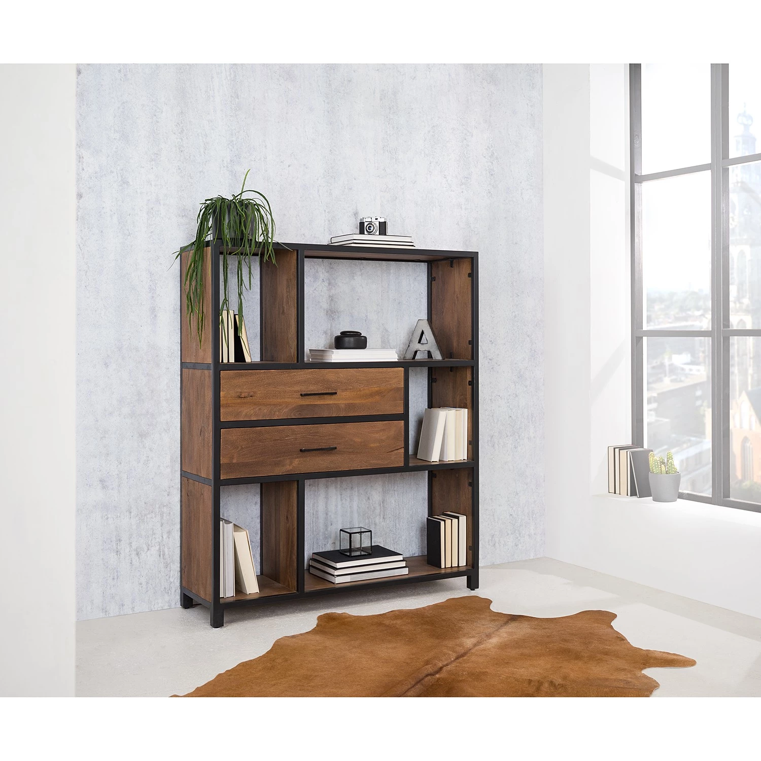 Ars manufacti Étagère Moboki - Manguier massif / Métal - Manguier foncé / Noir 2 Ars manufacti Étagère Moboki - Manguier massif / Métal - Manguier foncé / Noir – Image 2