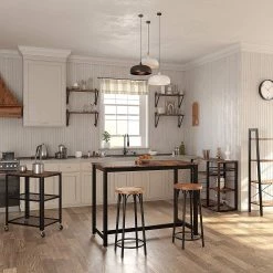 Red Living Étagères murales Litchfield (lot de 2) - Marron / Noir -Meubles de salle à manger Soldes Magasin 1000226204 200922 17385600113 MOOD DETAILS P000000001000226204 mood