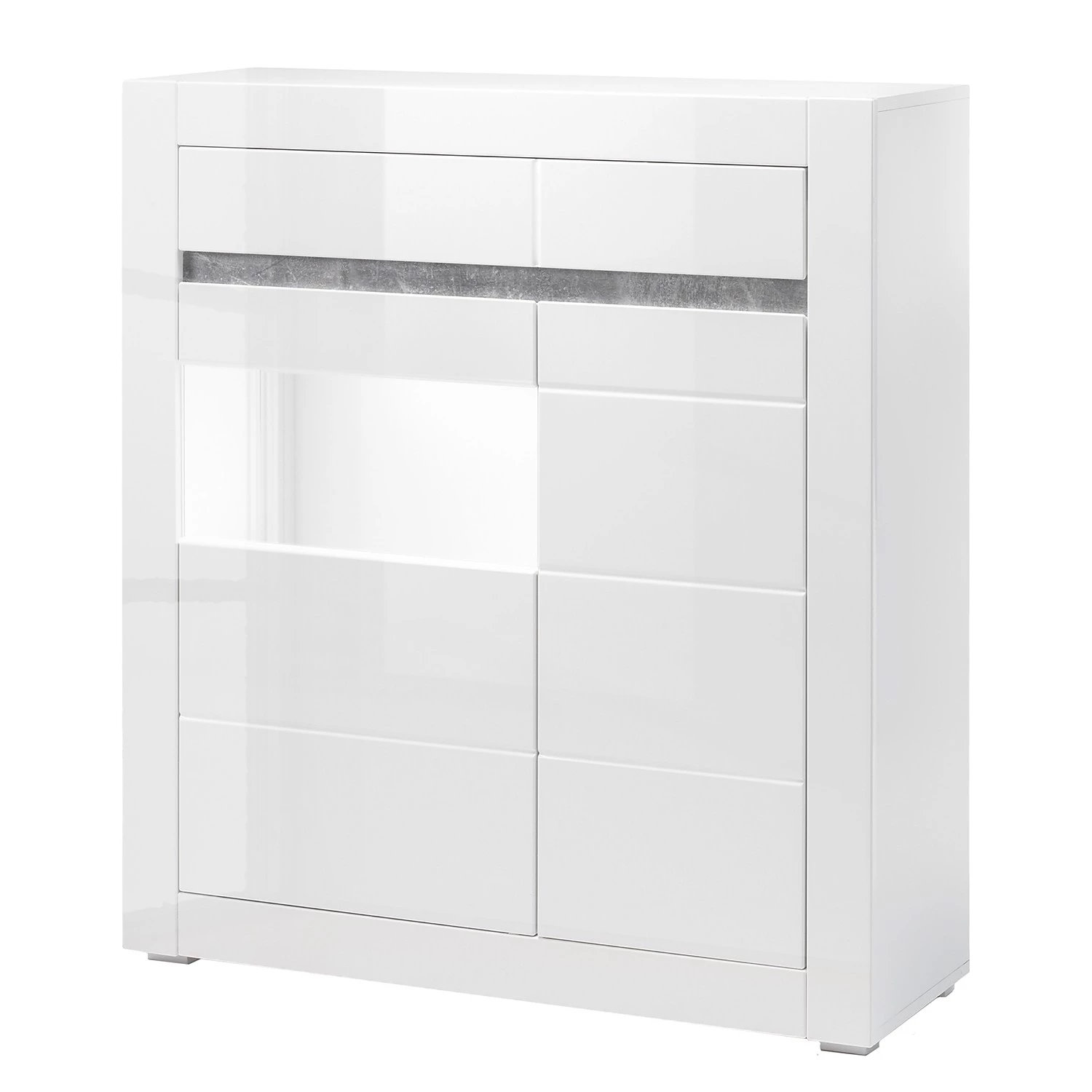 Loftscape Commode Cape Ann I - Blanc brillant / Blanc mat 1 Loftscape Commode Cape Ann I - Blanc brillant / Blanc mat