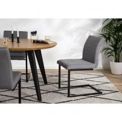 Ars manufacti Chaises Finga III (lot de 2) - Tissage à plat / Fer - Gris / Noir -Meubles de salle à manger Soldes Magasin 1000226368 210929 100237000023 MOOD DETAILS P000000001000226368 mood