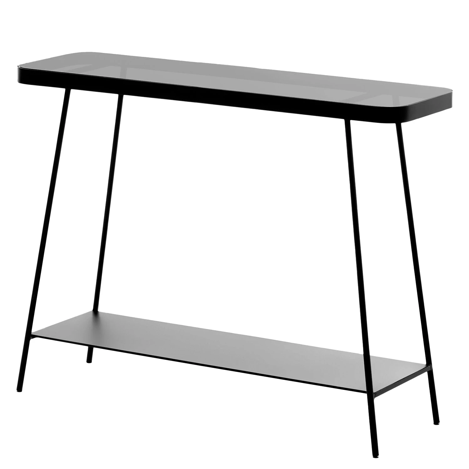 Red Living Console Kingswell - Verre / Métal - Gris / Noir 1 Red Living Console Kingswell - Verre / Métal - Gris / Noir