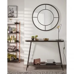 Red Living Console Kingswell - Verre / Métal - Gris / Noir 13 Red Living Console Kingswell - Verre / Métal - Gris / Noir -Meubles de salle à manger Soldes Magasin 1000226423 200928 15151800062 MOOD DETAILS P000000001000226423 mood