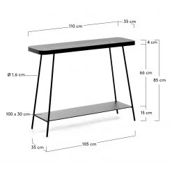Red Living Console Kingswell - Verre / Métal - Gris / Noir 18 Red Living Console Kingswell - Verre / Métal - Gris / Noir -Meubles de salle à manger Soldes Magasin 1000226423 200928 15152000067 SKETCH DETAILS P000000001000226423 sketch