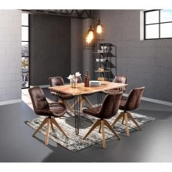 Red Living Chaises capitonnées Wilbur (lot de 2) - Marron vintage -Meubles de salle à manger Soldes Magasin 1000227838 220427 021 MOOD DETAILS P000000001000227838 mood