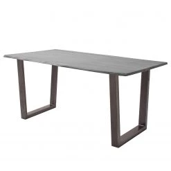 Ars Natura Table Kapra - Acacia Gris - 160 x 90 cm - Métal vintage - Trapézoïdal - Épaisseur plateau : 2.5 cm