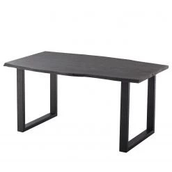 Ars Natura Table Kapra - Acacia Gris - 180 x 90 cm - Noir - Forme en U - Épaisseur plateau : 2.5 cm