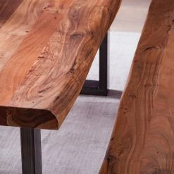 Ars Natura Table Kapra - Acacia brun - 200 x 100 cm - Métal vintage - Forme en U - Épaisseur plateau : 5 cm -Meubles de salle à manger Soldes Magasin 1000227996 210212 13393400057 DETAILS P000000001000227996