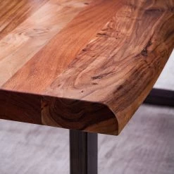 Ars Natura Table Kapra - Acacia brun - 200 x 100 cm - Métal vintage - Forme en U - Épaisseur plateau : 5 cm -Meubles de salle à manger Soldes Magasin 1000227996 210212 13393600058 DETAILS P000000001000227996