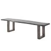 Ars Natura Banc Kapra - Acacia Gris - Largeur : 140 cm - Métal vintage - Forme en U