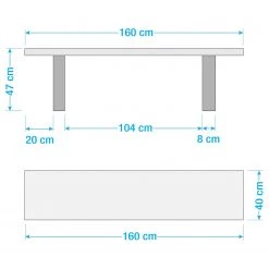 Ars Natura Banc Kapra - Acacia brun - Largeur : 160 cm - Métal vintage - Forme en U -Meubles de salle à manger Soldes Magasin 1000228071 210120 14005100396 SKETCH DETAILS P000000001000228071 sketch