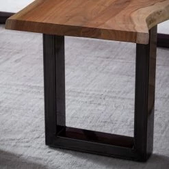 Ars Natura Banc Kapra - Acacia brun - Largeur : 160 cm - Métal vintage - Forme en U -Meubles de salle à manger Soldes Magasin 1000228071 210212 13402600082 DETAILS P000000001000228071